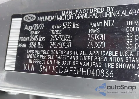 2023 Hyundai Santa Cruz Night z USA, uszkodzony, nr VIN 5NTJCDAF3PH040836